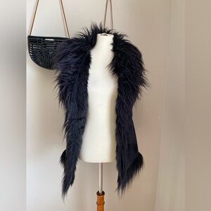 Resistol Black Fur Hook Vest, Size Large